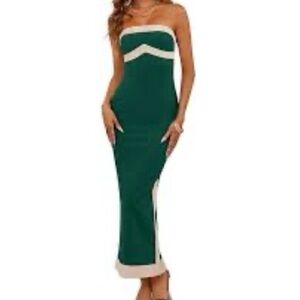 NWOT Color Block Strapless Bodycon Maxi Dress - Women’s Small